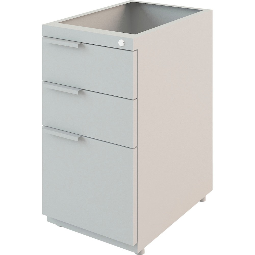 Interion Modular Partition 3 Drawer Pedestal Gray