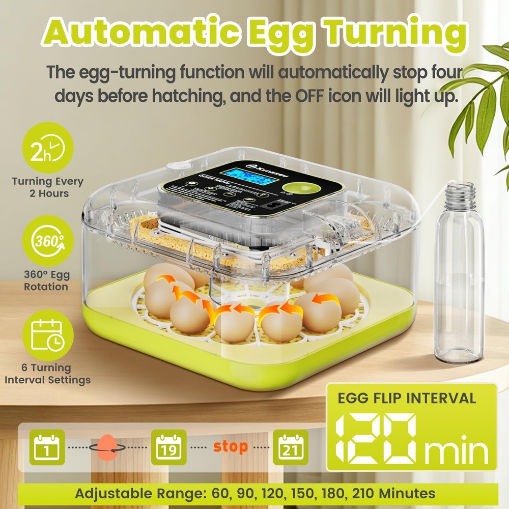 Egg Incubators for Hatching Eggs, 12 Egg Incubator with Automatic Egg Turning...