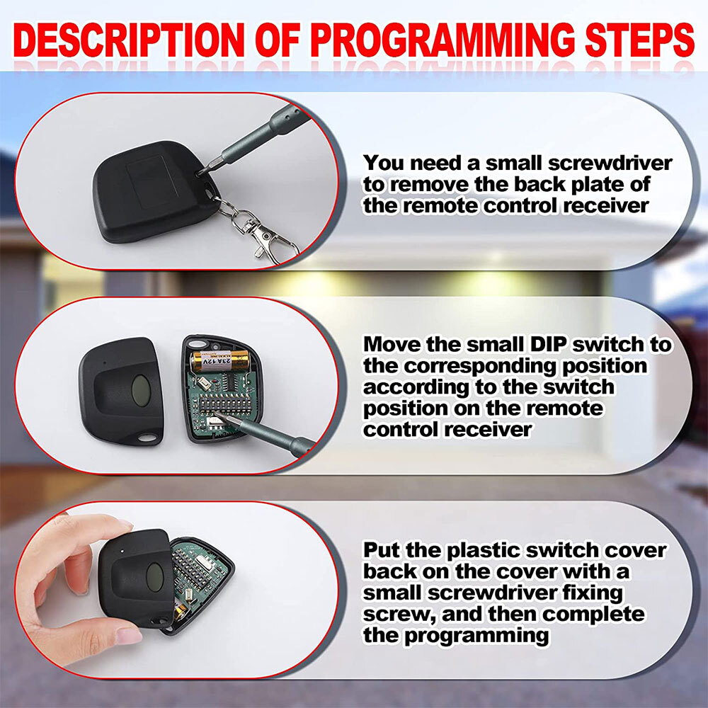 MultiCode 3060 Compatible Firefly 300MCD21K Keychain Remote 300MHz 10 Dip Switch