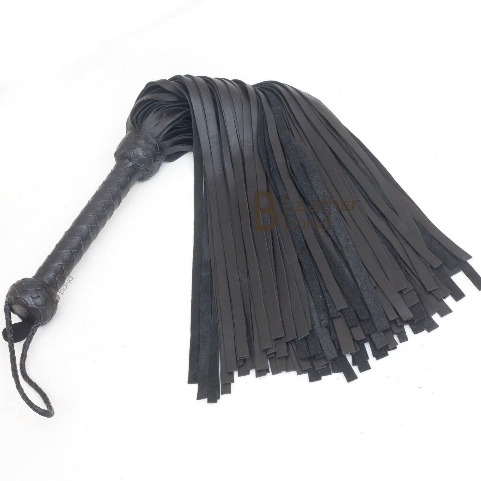Real Genuine Cow Hide Leather Flogger 100 Falls Black Heavy Duty Thuddy whip