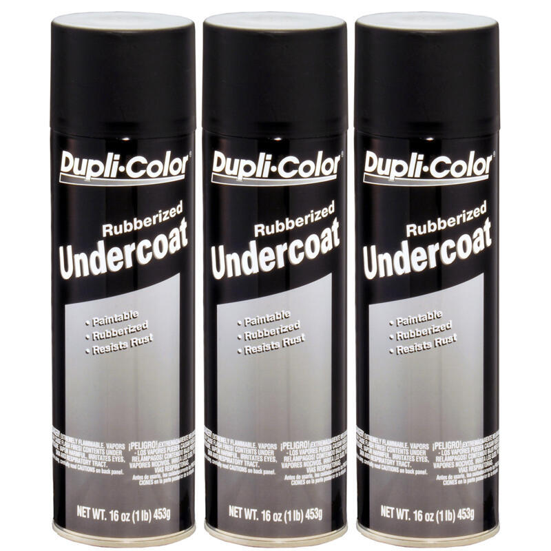 Duplicolor UC101 (3-Pack) Paintable Rubberized Undercoating, Black, 16oz Aerosol