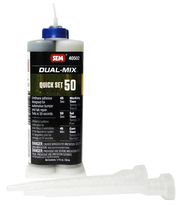 SEM 40502 Dual-Mix™ Quick Set 50 Urethane Adhesive, 1.7 Oz, Cartridge, Black