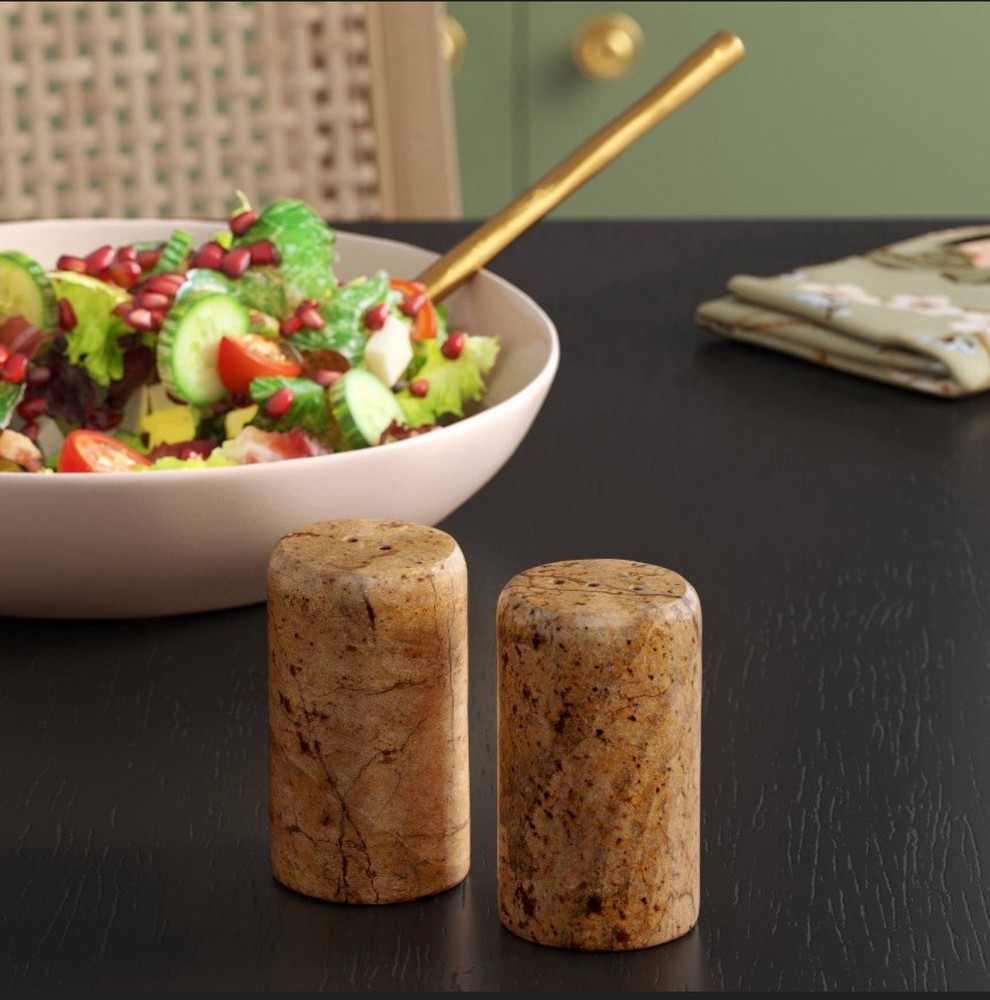 Salt & Pepper Shaker Set Is 2pc Heavy Marble Threshold