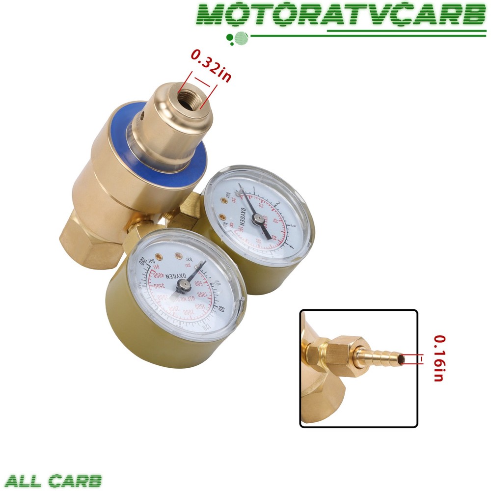 ALL-CARB 1Pack 2" Dual Gauge CGA540 Oxygen Solid Brass Regulator High Quality