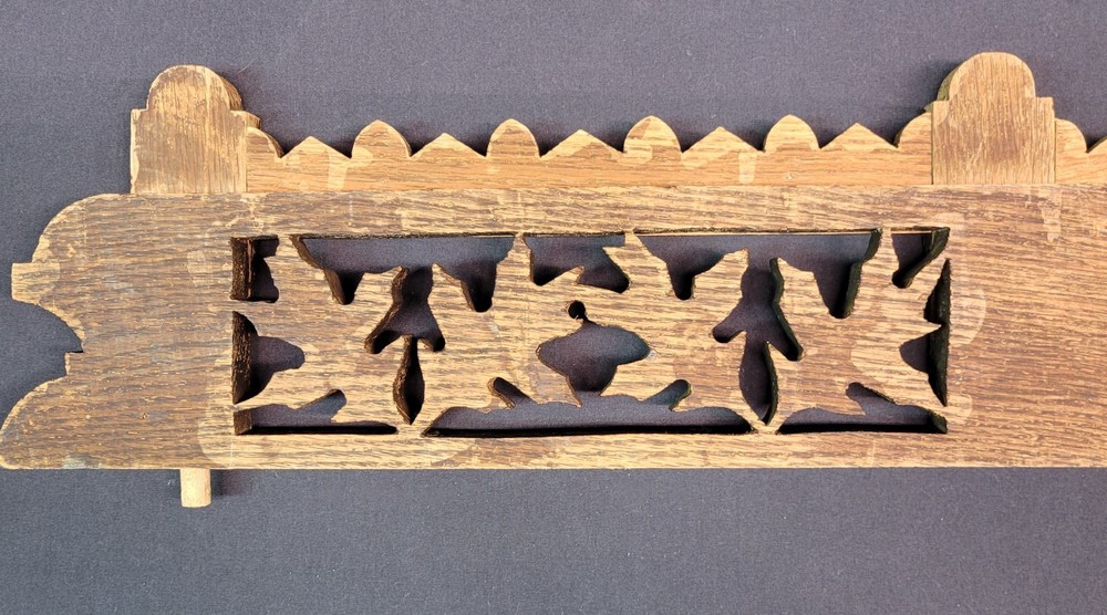 Antique Real Oak Wood Rectangular Dresser Topper Header