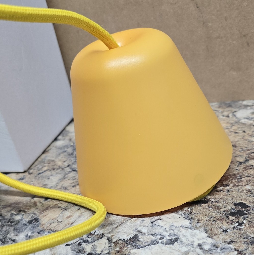 Yellow corded textile light fitting