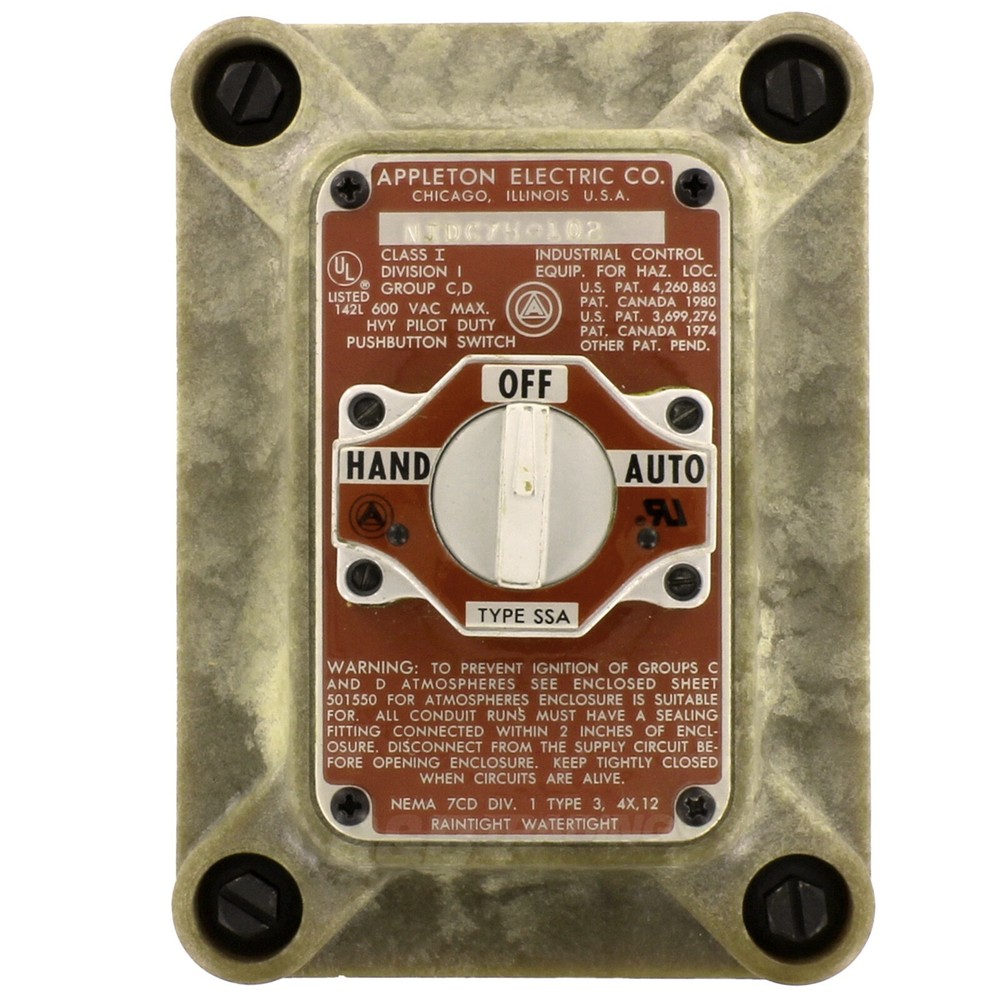 1 Pc Appleton N1DC75-102 Heavy Duty Selector Switch Control Station Electrical