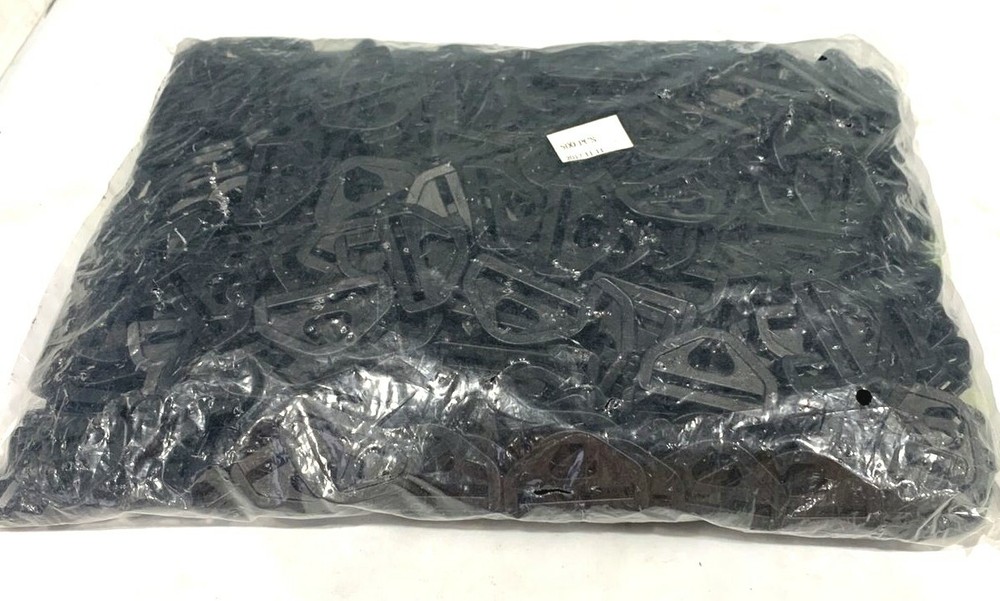 500 Piece Plastic Nylon Hardware Adjuster Triangle D Ring Black 1.5"