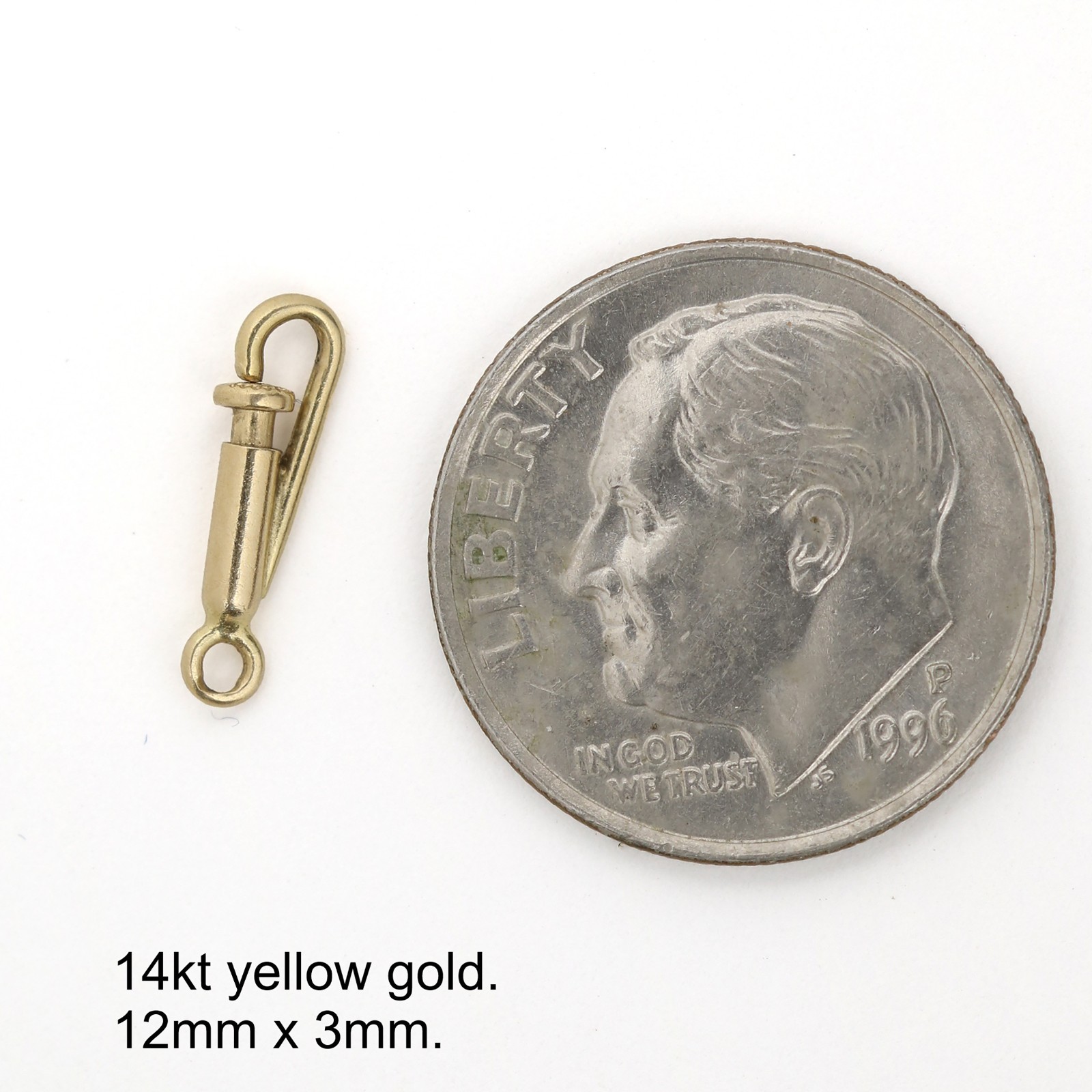 Vintage 14kt yellow gold push lock clasp. Circa 1960.