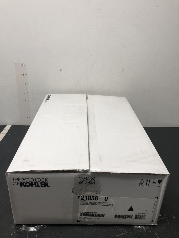 Kohler K-21058-0 Brazn Rectangular Undermount Bathroom Sink with Overflow - Whit