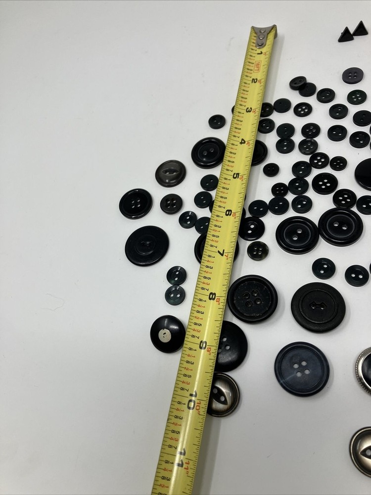 Vintage Button Lot Black Gray Mixed Lot