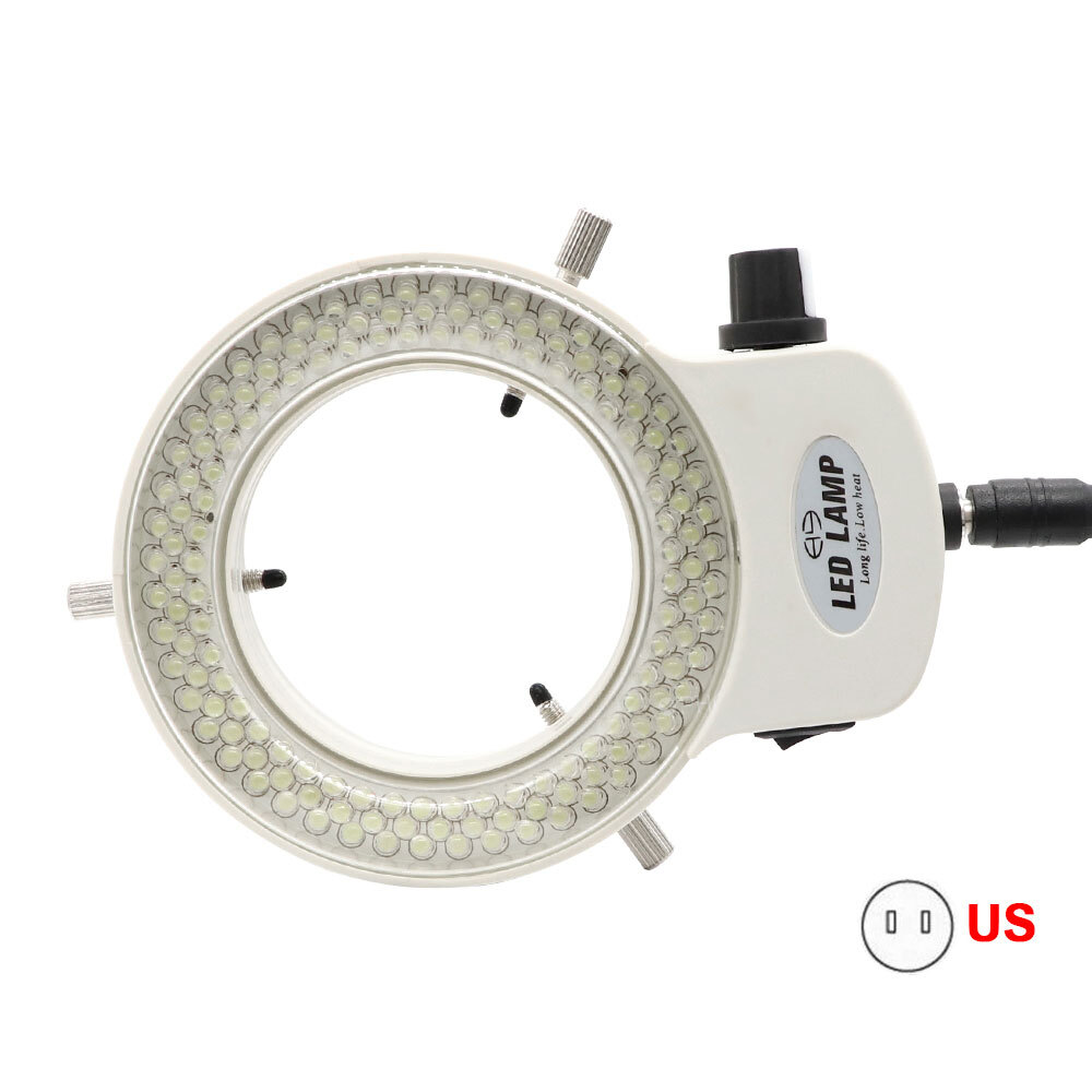 2Pack 144 LED Bulbs Microscope Ring Light Illuminator Lamp US Plug White US SHIP