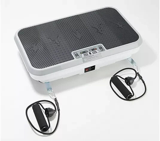 PowerFit Elite Vibration Platform Exercise Bands With Remote - Gray