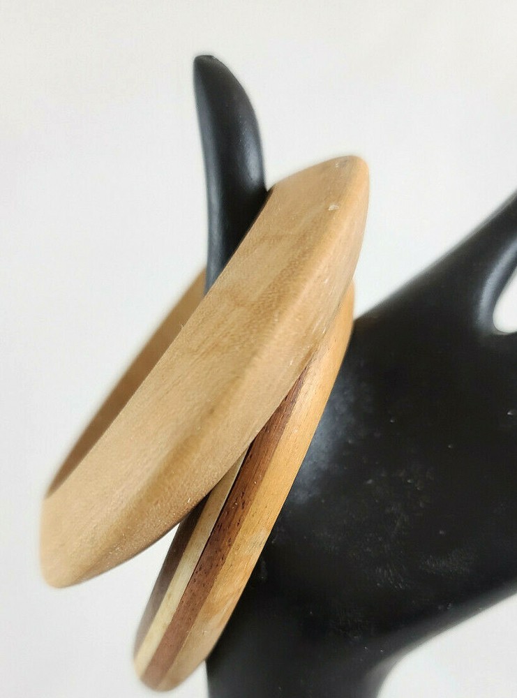 Vintage Wooden Bangle Bracelets