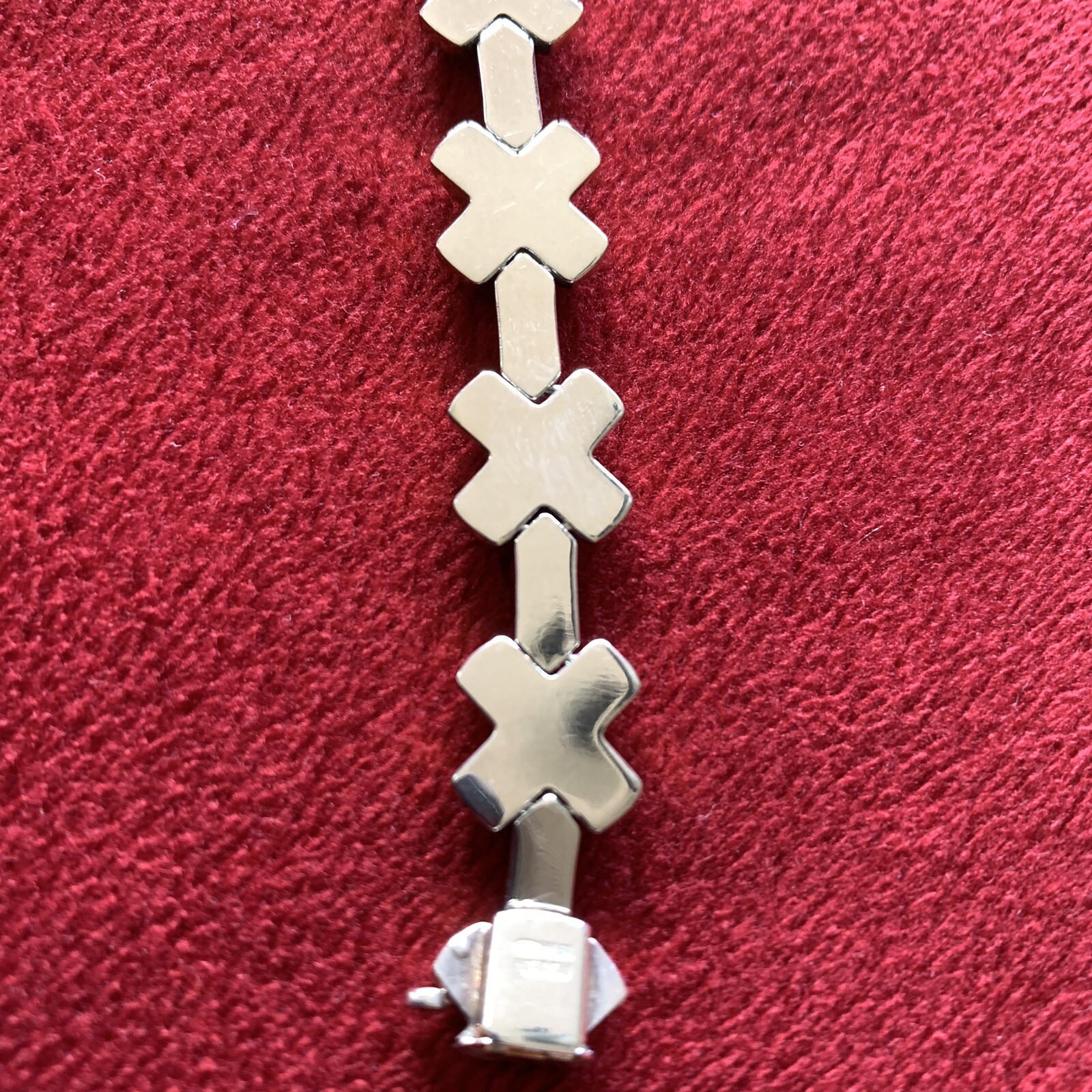 Bracelet Milor Sterling Silver Gold Wash X Made Italy love Hugs Kisses Vintage