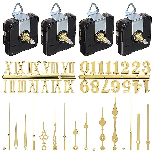 4Pcs Quartz Clock Mechanism Kit, Clock Numerals Kit, Quartz Clock Movement