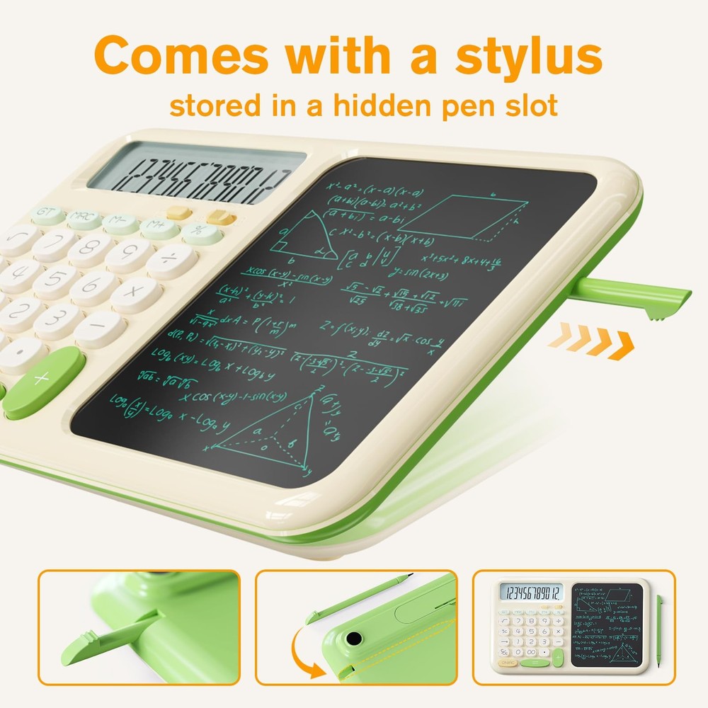 Desk Basic Calculator with Notepad for School Cute Simple Big Button Standard...