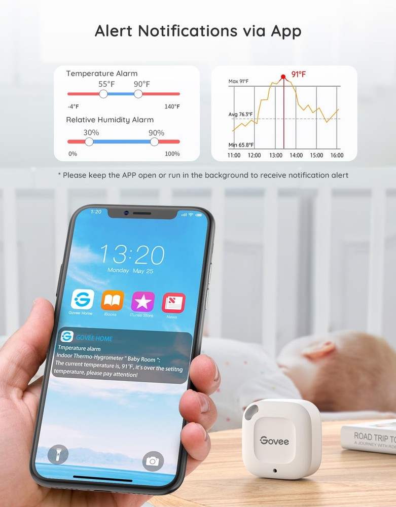 Govee 2-PACK Bluetooth Hygrometer Thermometer Wireless Humidity Sensor 262ft