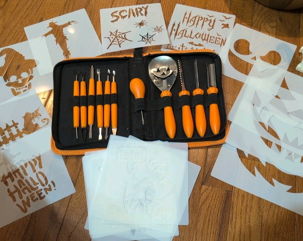Jackolantern/Pumpkin Carving Ceramic/Pottery Tool Kit  Tools&Halloween Templates
