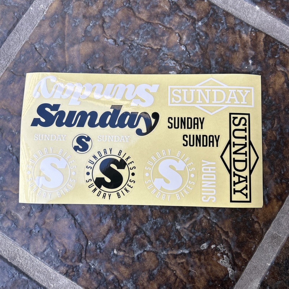 SUNDAY ASSORTED 13PC. STICKER PACK Black/White with Clear Back