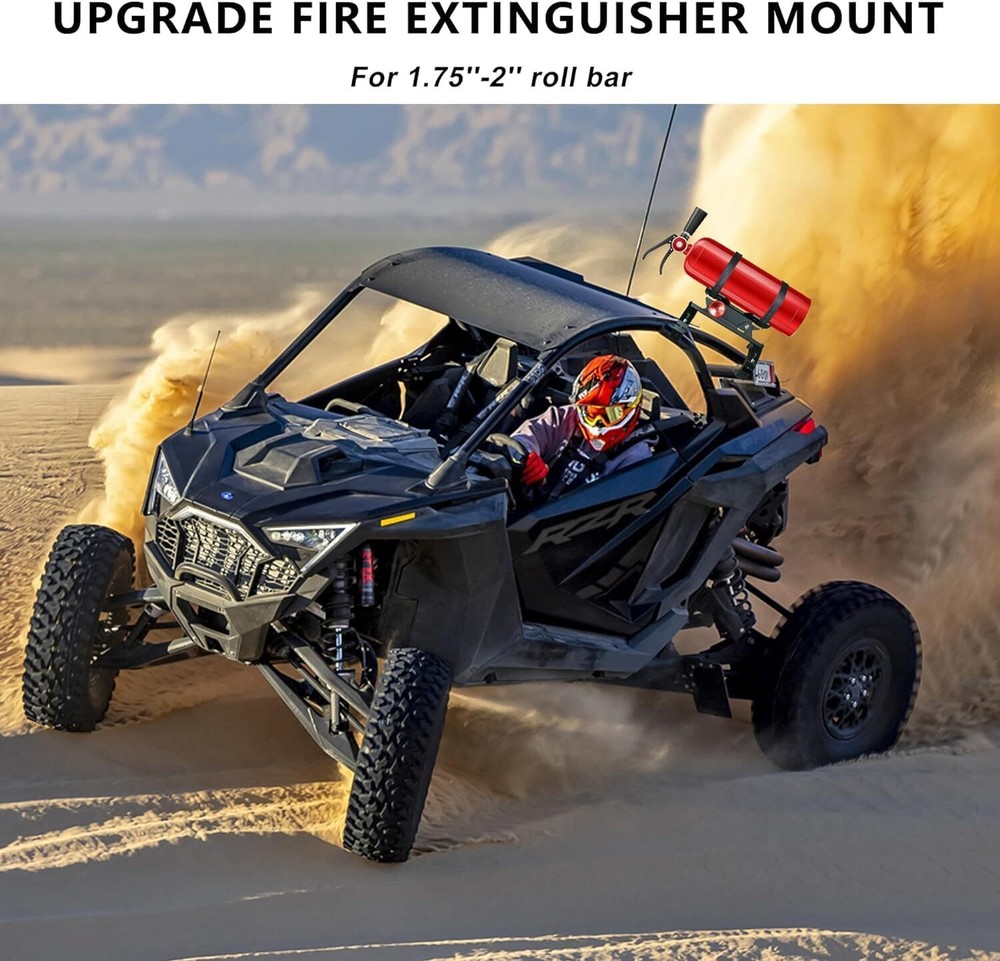UTV Fire Extinguisher Mount Kit Adjustable Quick Release Bar Car Roll Bracket