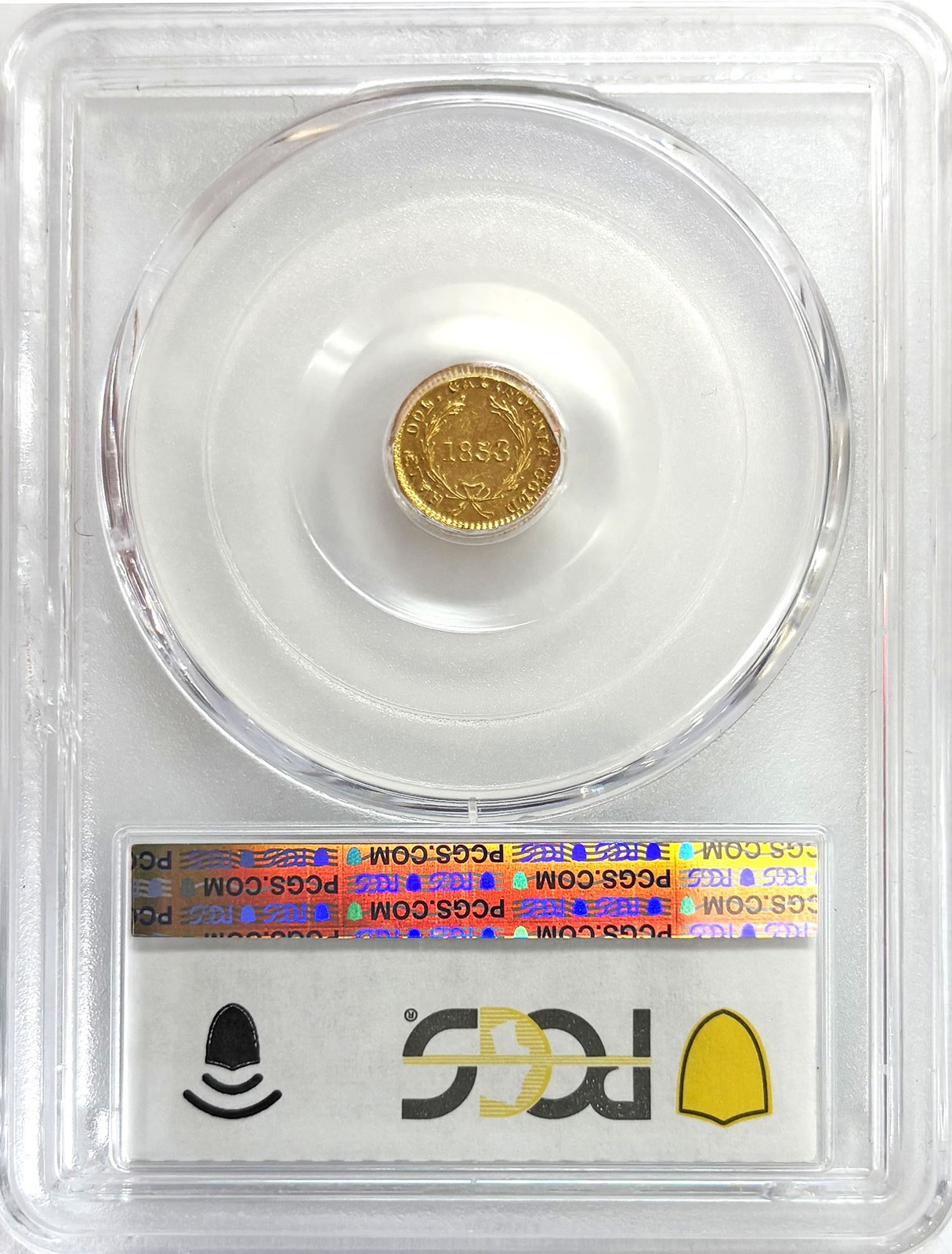 1853 GOLD CALIFORNIA FRACTIONAL LIBERTY ROUND 50 CENTS BG 409 PCGS AU 58