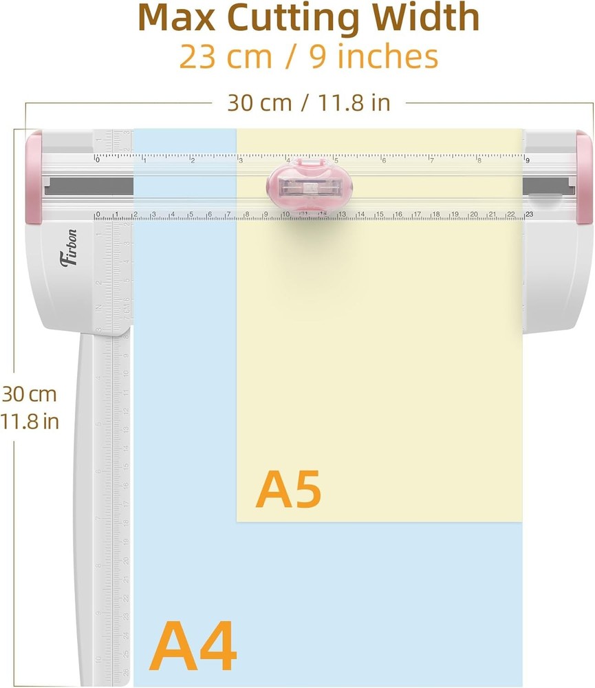 Pink 3-in-1 Paper Trimmer 9" Compact