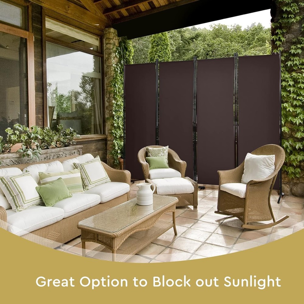 4 Panel Room Divider Folding Privacy Screen Room Partition 5.6 Ft Foldable