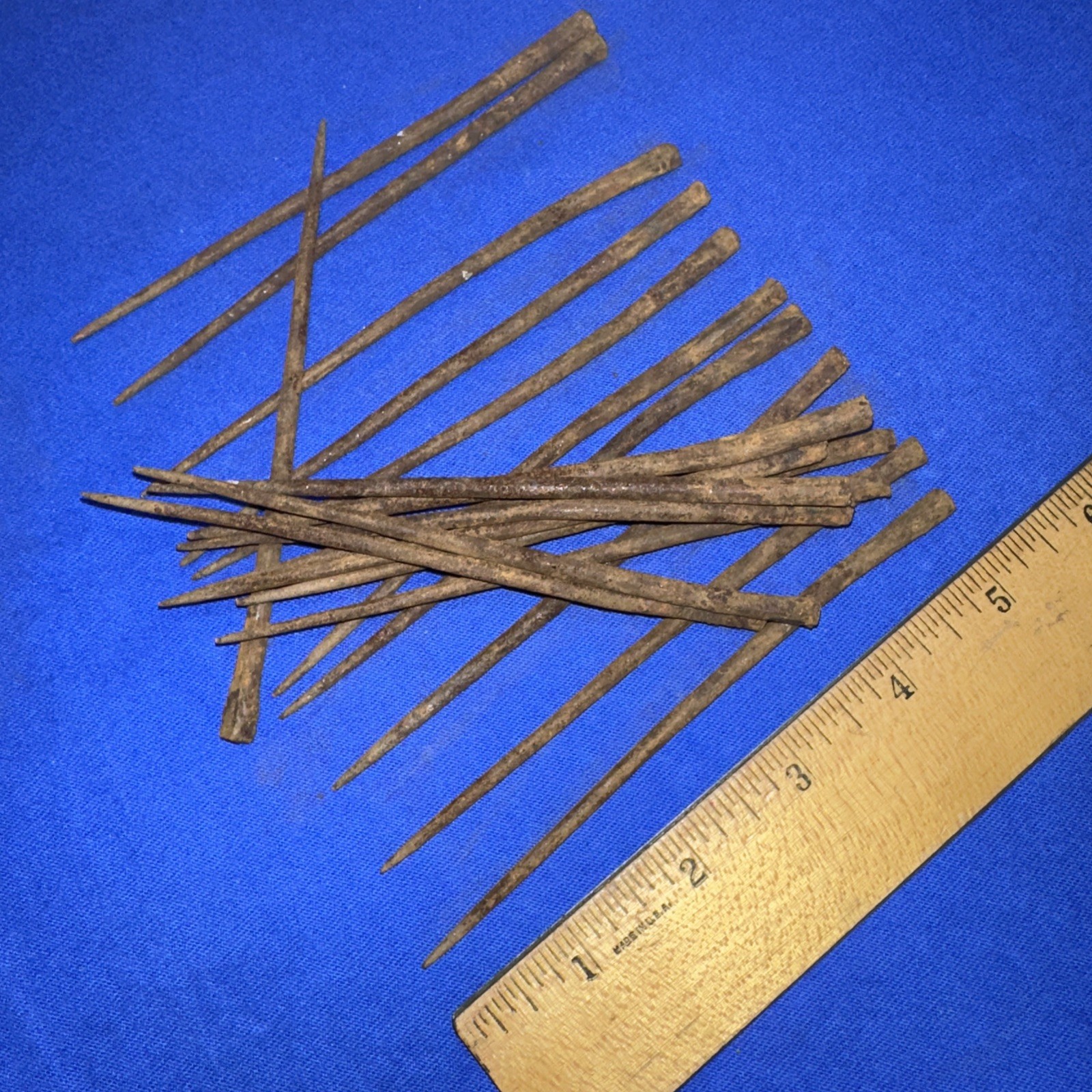 Antique Nails 5 inch Long Unique Shape Reclaimed Hardware Very Old!! 20 Nails
