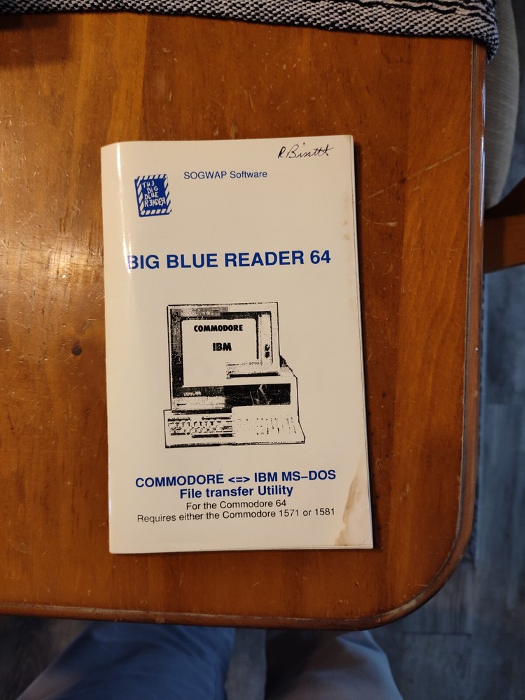 Big Blue Reader 64 Commodore IBM MS-DOS File Transfer Utility on 5.25 disk