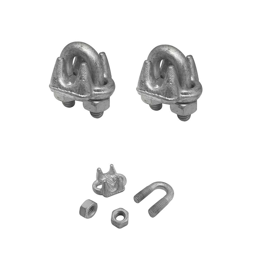 Drop Forged Galvanized Wire Rope Cable Clips 3/8 inch - 2 Pc