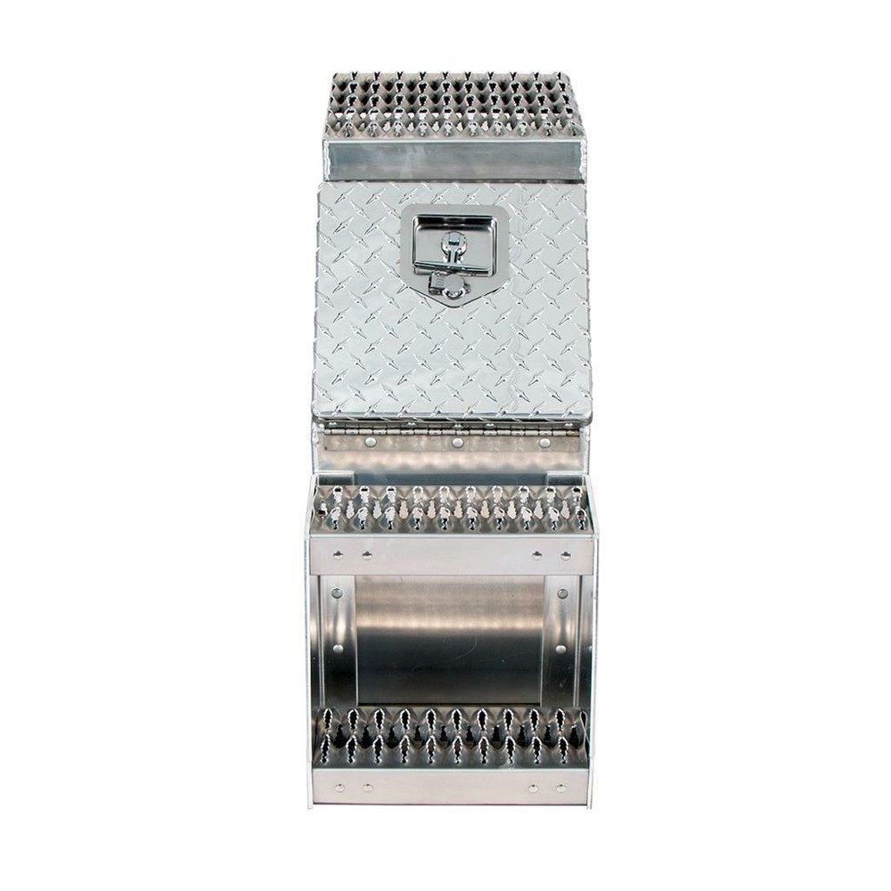 12" Aluminum Step Saddle Box with Lock and Keys