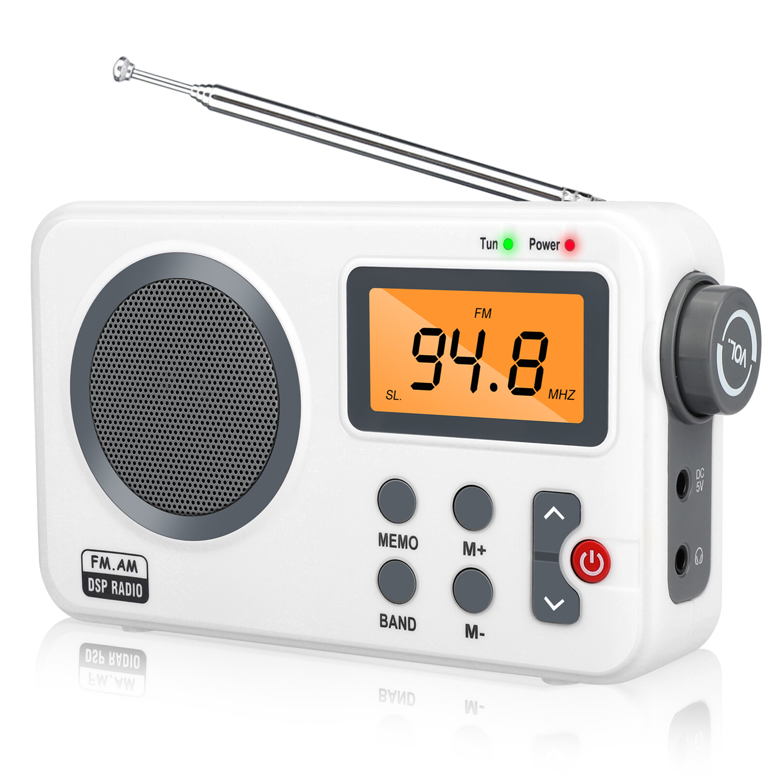 Rechargeable Portable FM/AM Radio Digital LCD Screen Clear Loud Speaker Player