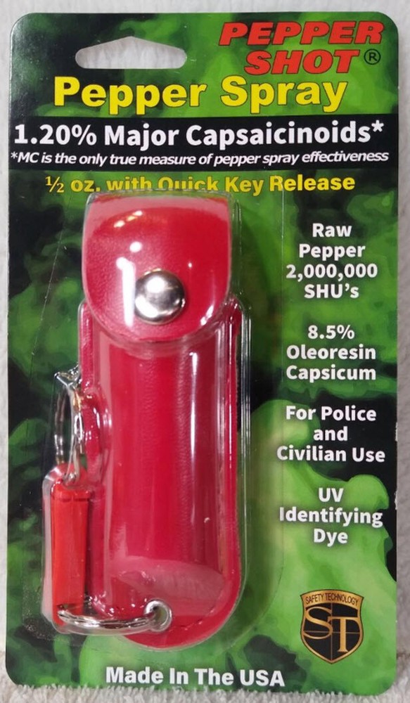 Pepper Spray .50oz RED Artificial Leather Key Chain Case ^^@#