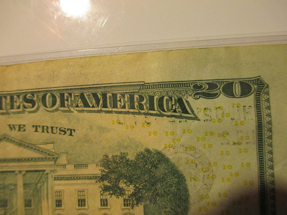 2013 Error $20 Twenty Dollar Bill excessive ink Bleed thru