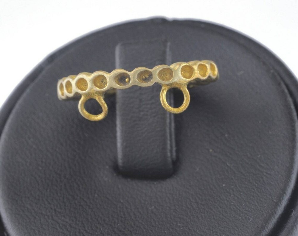 4 pcs Adjustable Ring Bezel-Loop Raw brass (16mm 5US inner size-Adjustable 2694