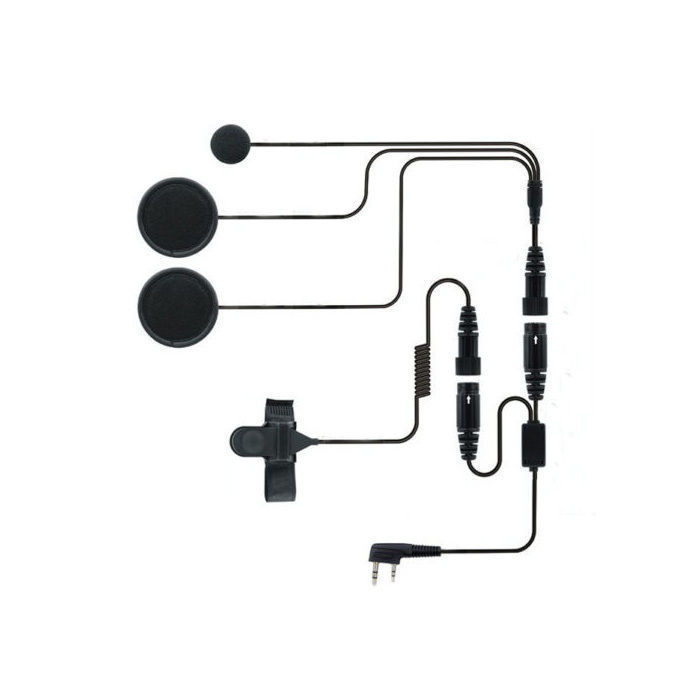 2 PIN Full Face Helmet Motorcycle Race Headset For Baofeng Kenwood Walkie Talkie