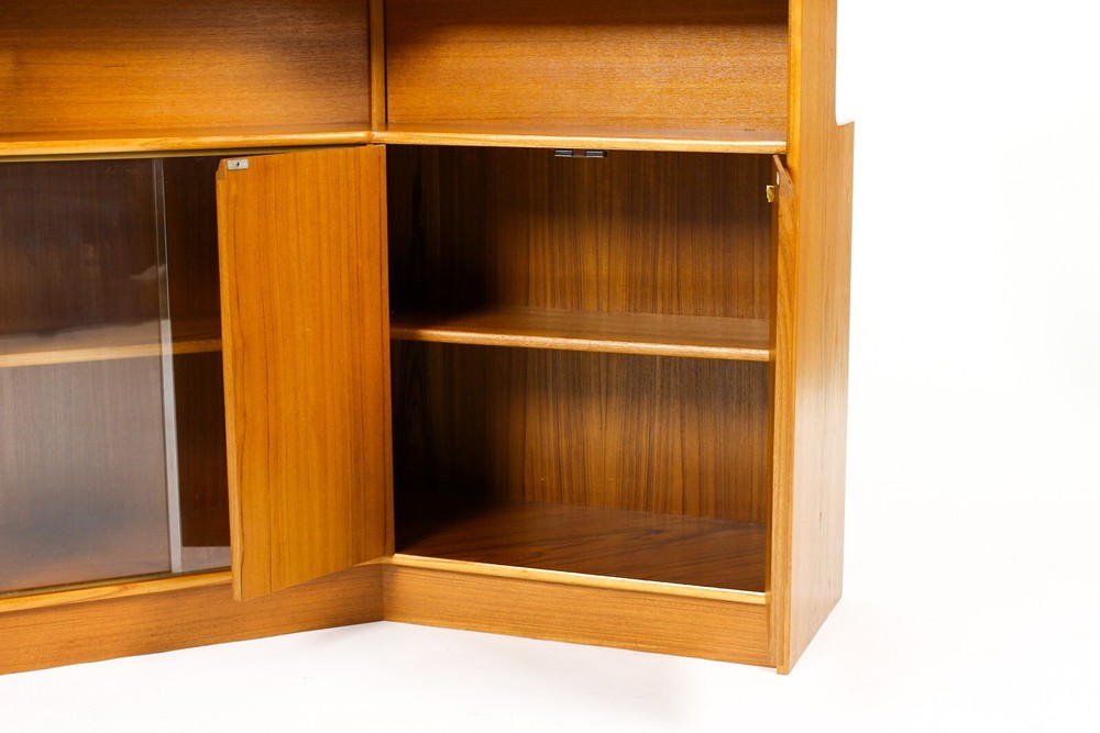 Danish Modern / Mid Century Teak Angular Dry Bar with Display Cabinet — Turnidge