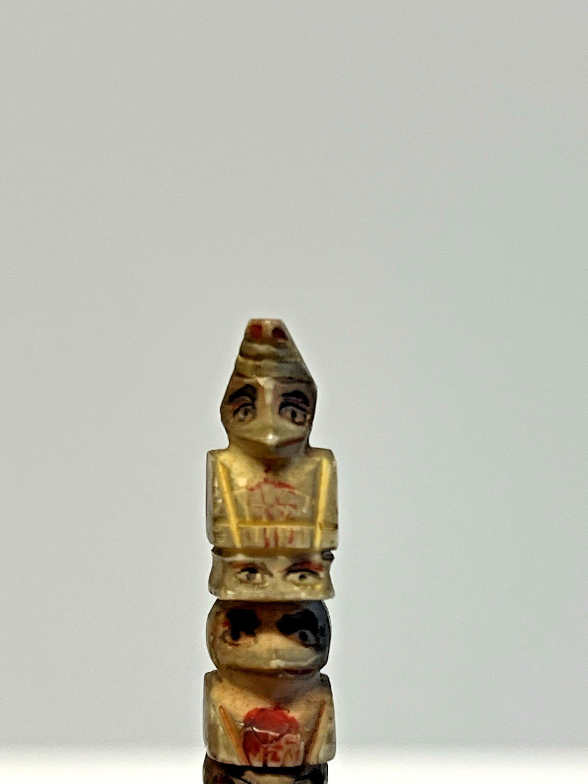 Original Inuit Eskimo Hand Carved Totem; Early 1900's; Miniature 2 3/16"; Lot#B3