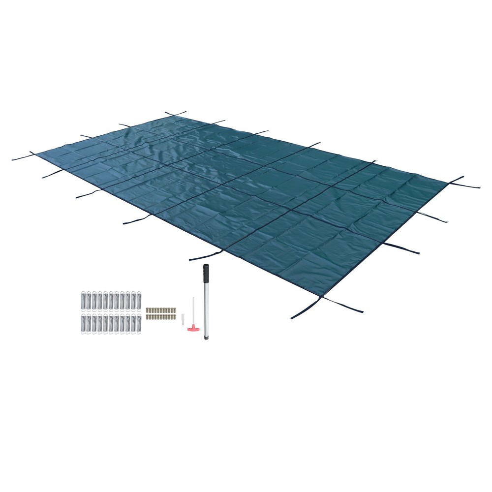 Inground Pool Cover Safety Fits Rectangle Swimming Pool Mesh Solid Pool Cover