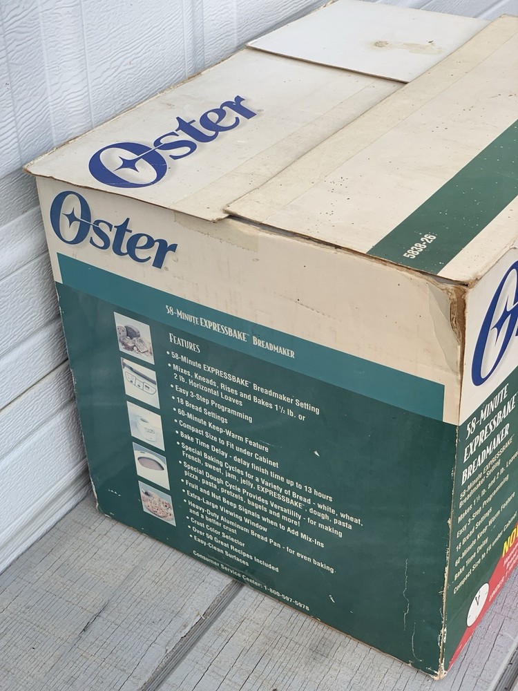 Oster ~ 5838 ExpressBake Bread Maker 2 lb Loaf Complete w/Pan & Paddle *TESTED!