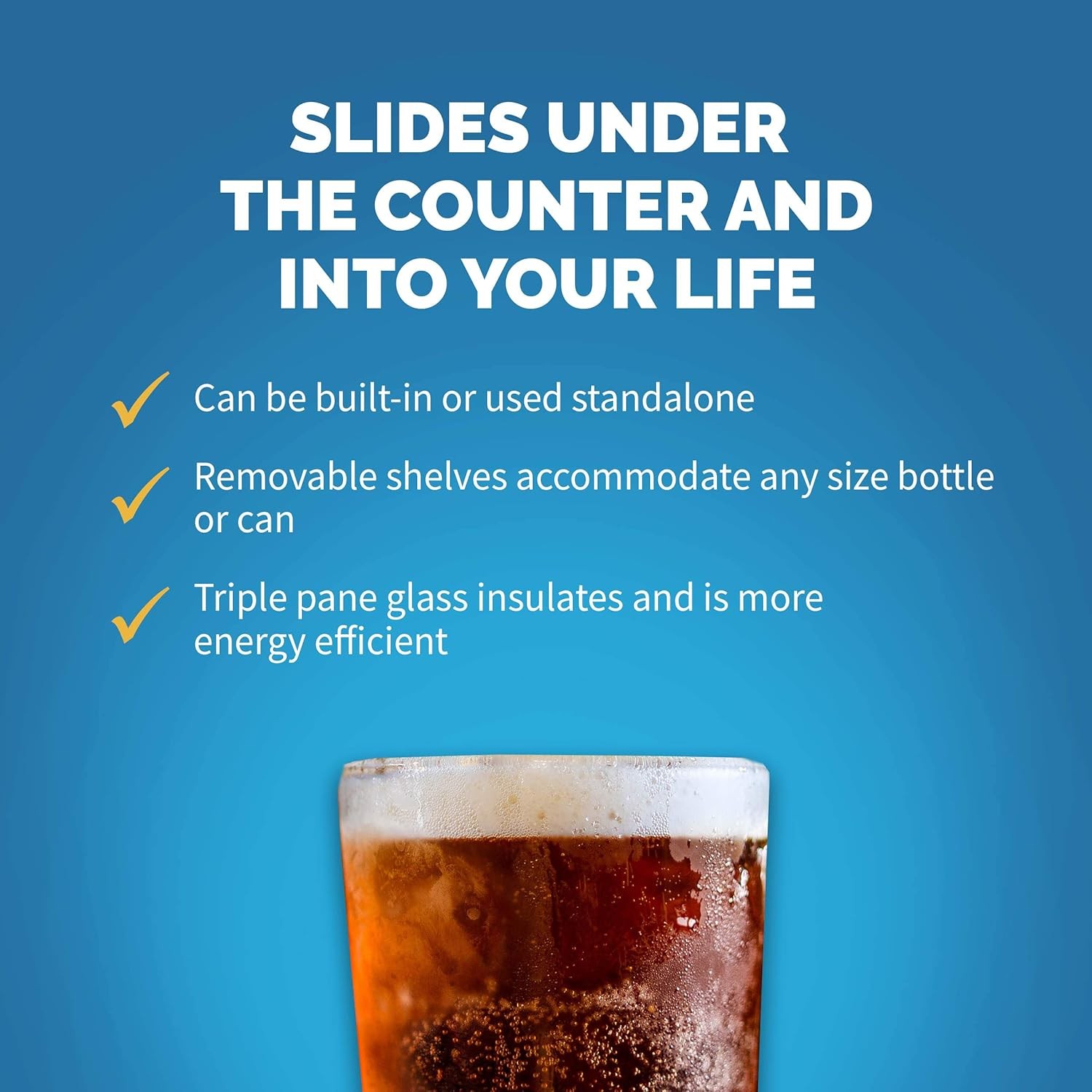 Newair NBC096BS00-RB 15" Built-in Beverage Fridge,96 Cans-Certified Refurbished