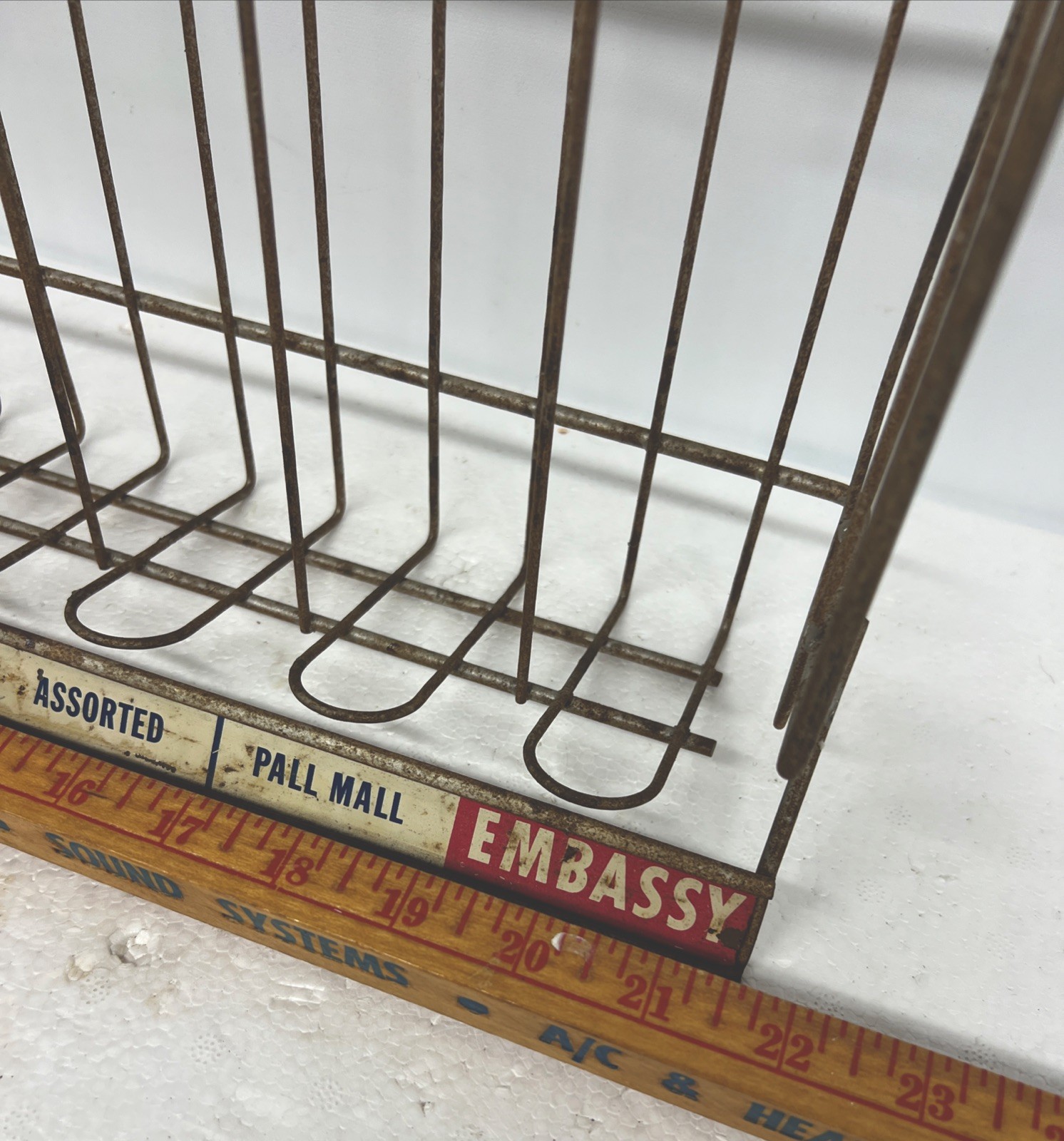 Metal Wire Rack Cigarette Advertising Display Vintage Country General Store 40s