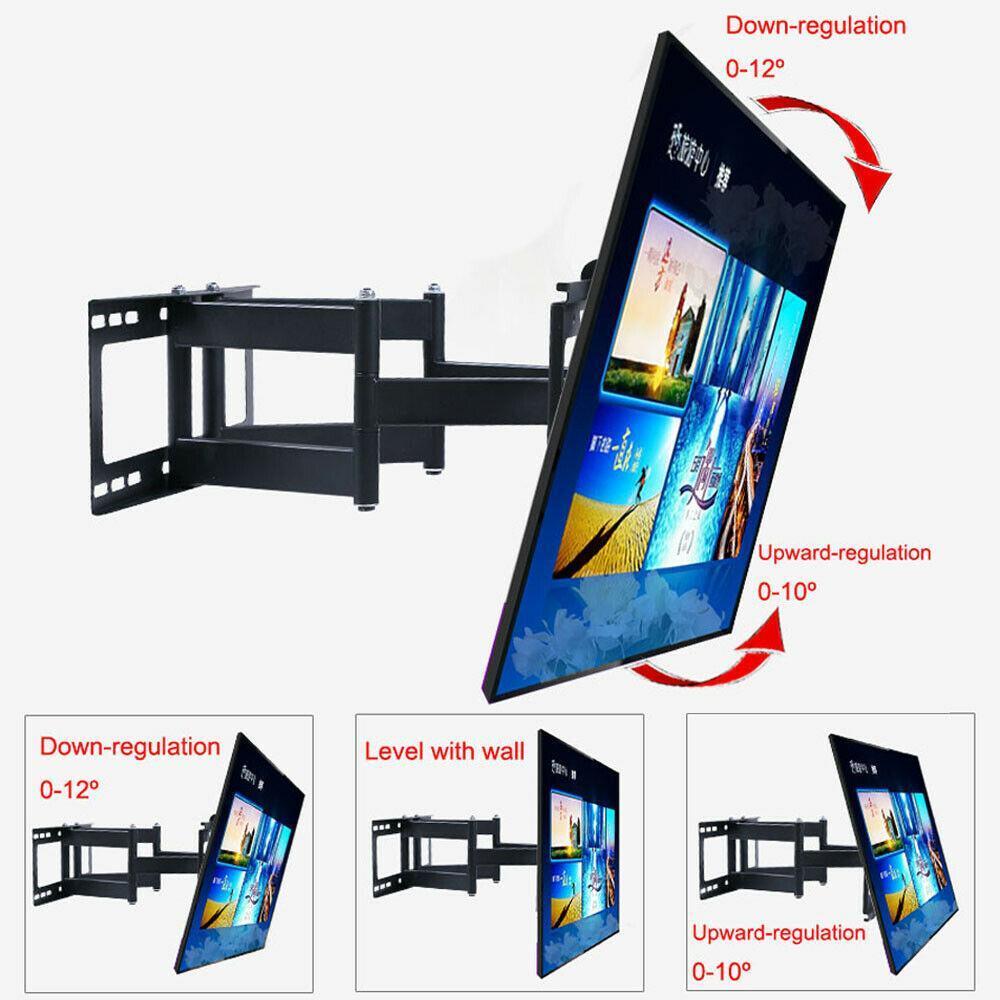 Full Motion HDTV TV Wall Mount Bracket 32 36 37 40 42 47 50 52 55 60 65 70 inch