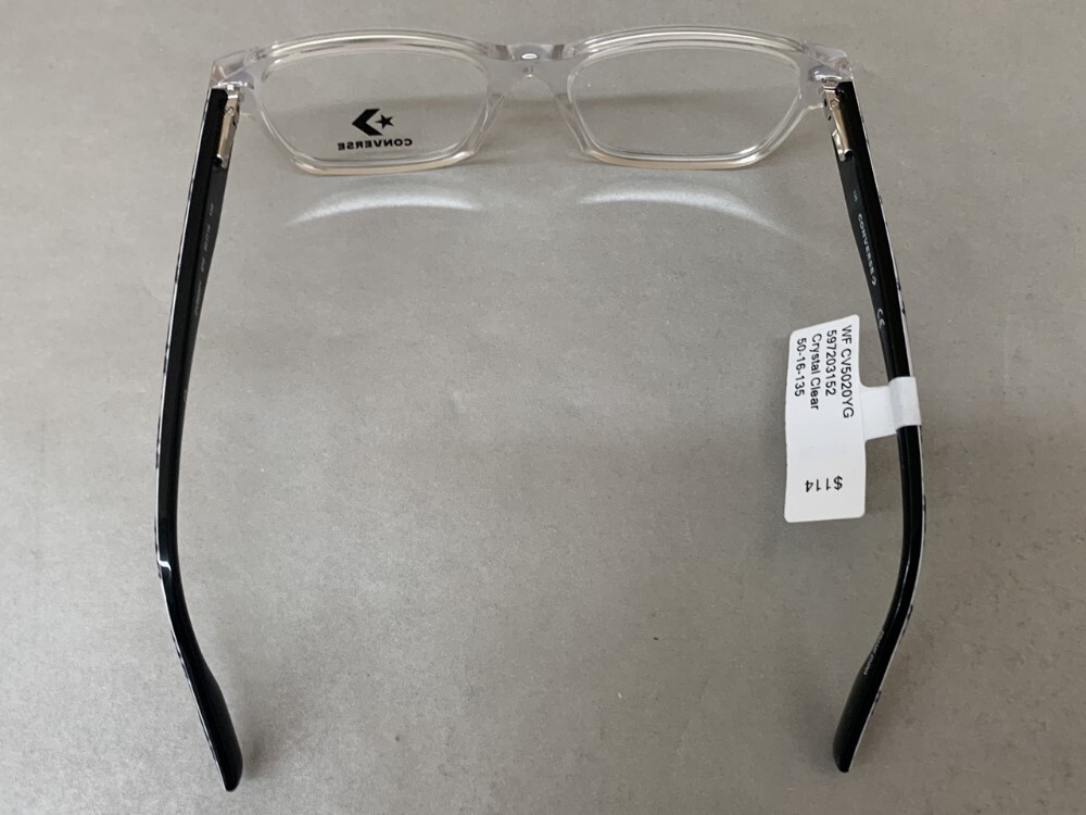 Converse CV5020YG Crystal Clear Rectangular Full Rim Eyeglass Frames 50-16-135