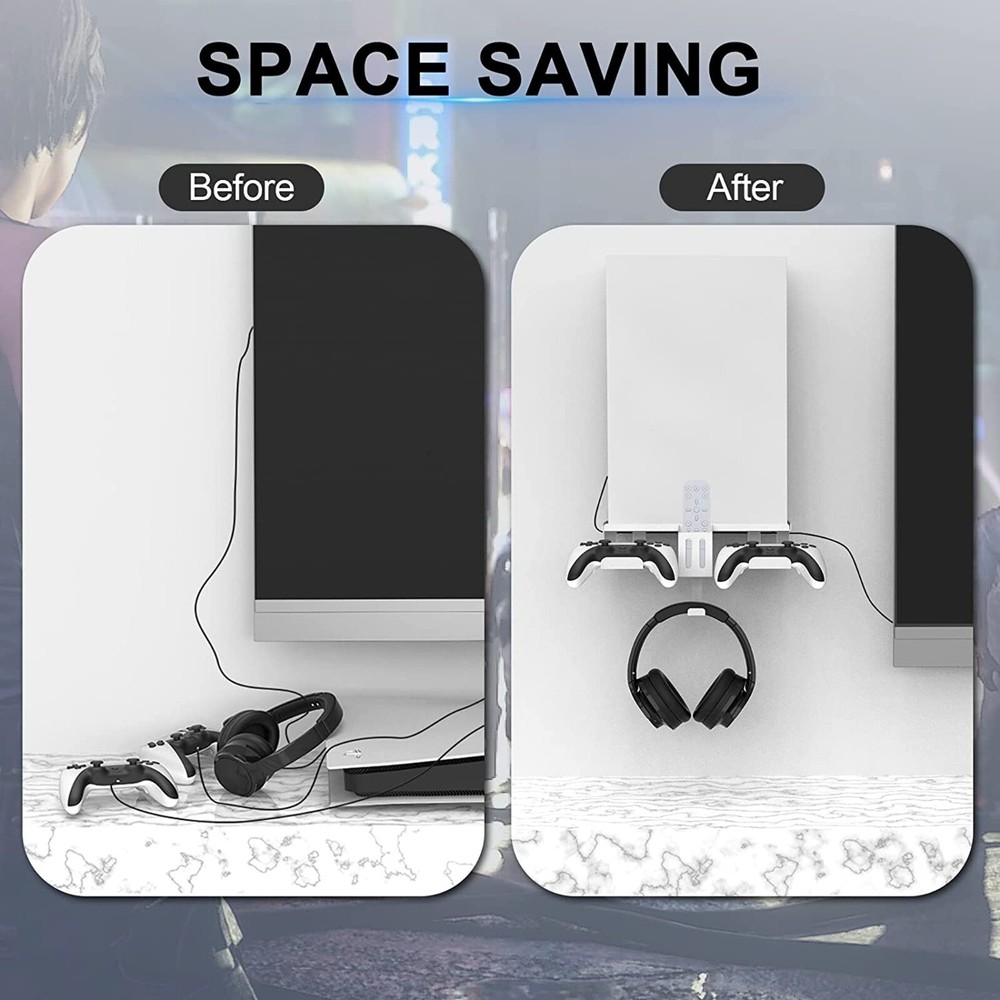 For PS5 Accessories Console Wall Mount Controller Headset Stand Remote Holder US