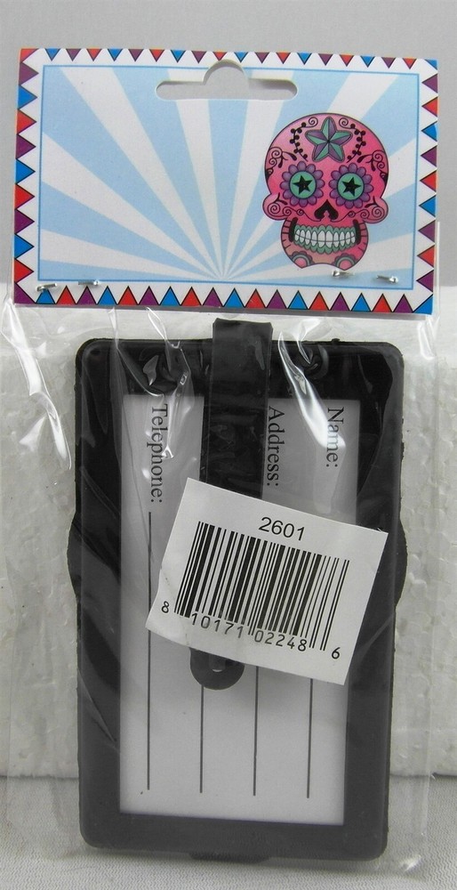 SUGAR SKULL LUGGAGE TAG pink backpack suitcase tag