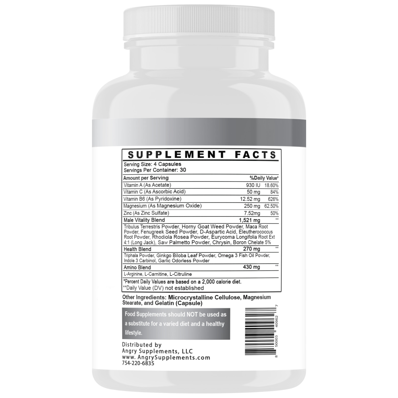 #1 Testosterone Booster Monster Test Caps, T Boost 120 Capsules Male Enhancement