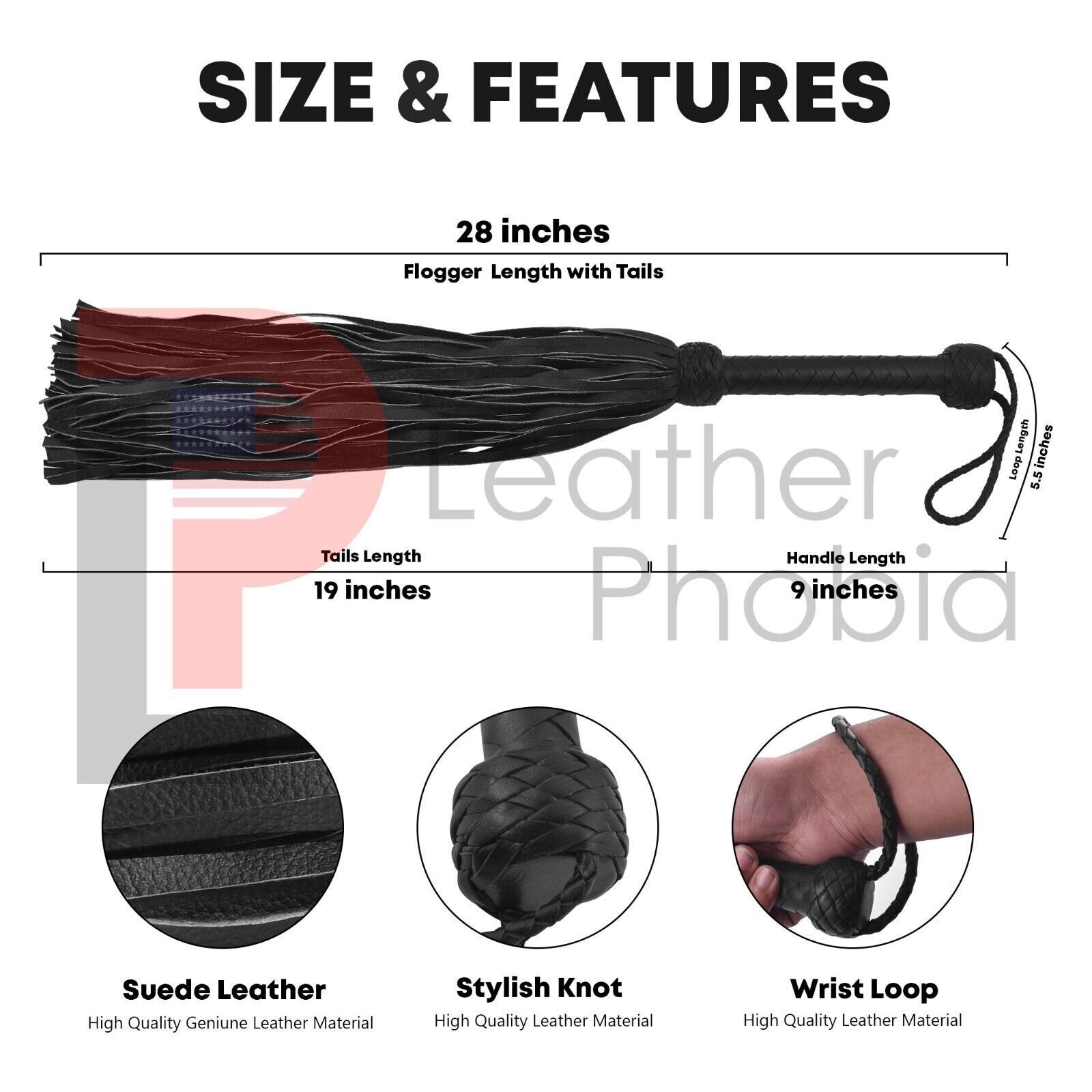 BDSM Genuine Cowhide Thick Leather Flogger 100 Tails Heavy & Thuddy impact Whip