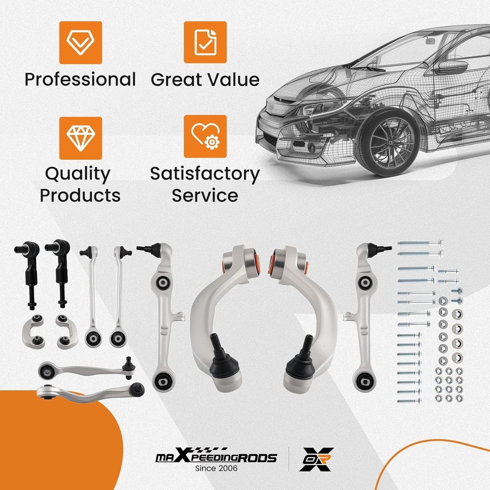 maXpeedingrods 12Pc Front Upper Lower Forward Rearward Control Arm for Audi A...